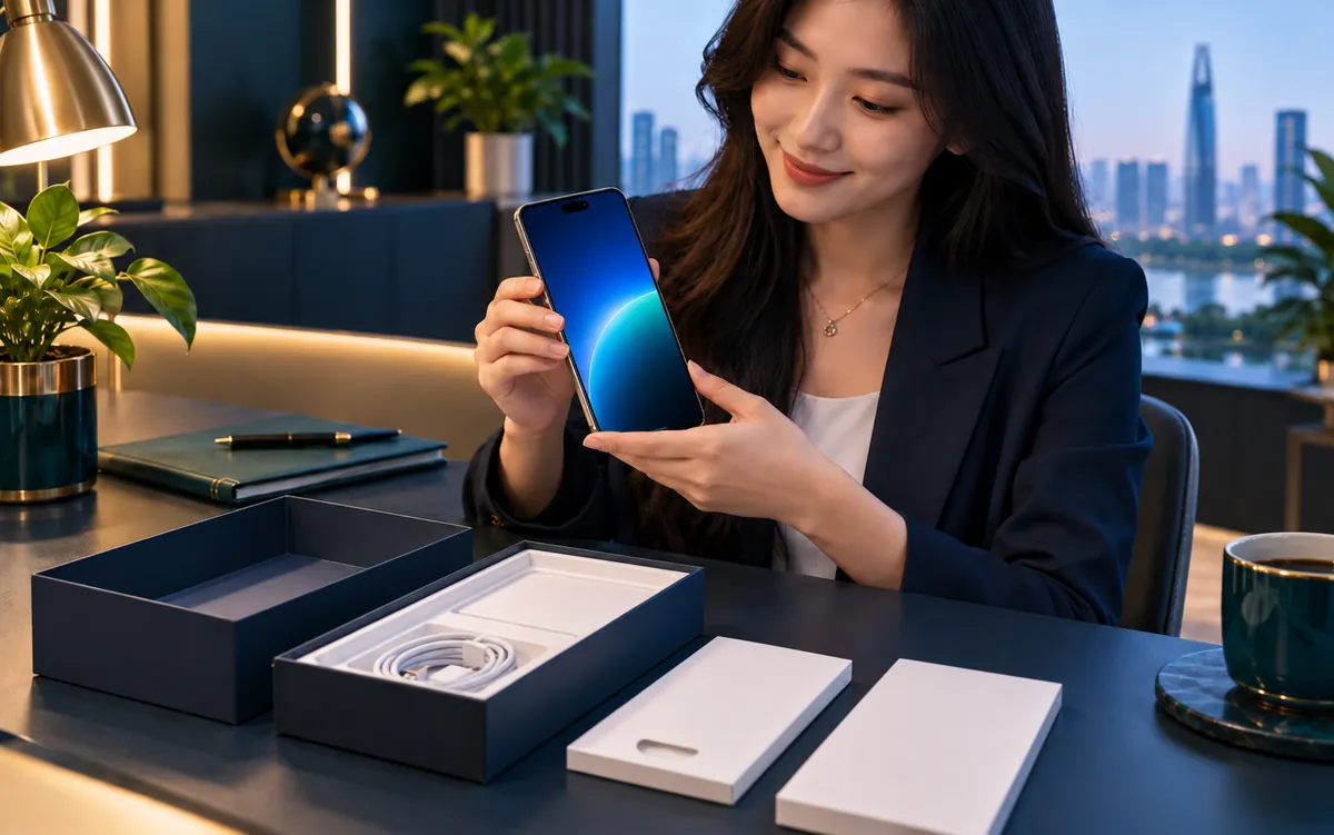 A new device being switched on straight out of the box