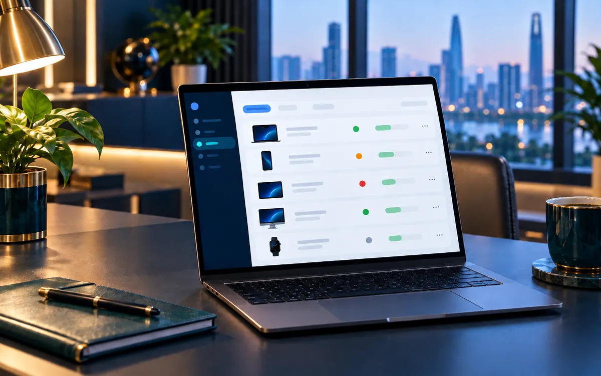 Dashboard with a list of devices