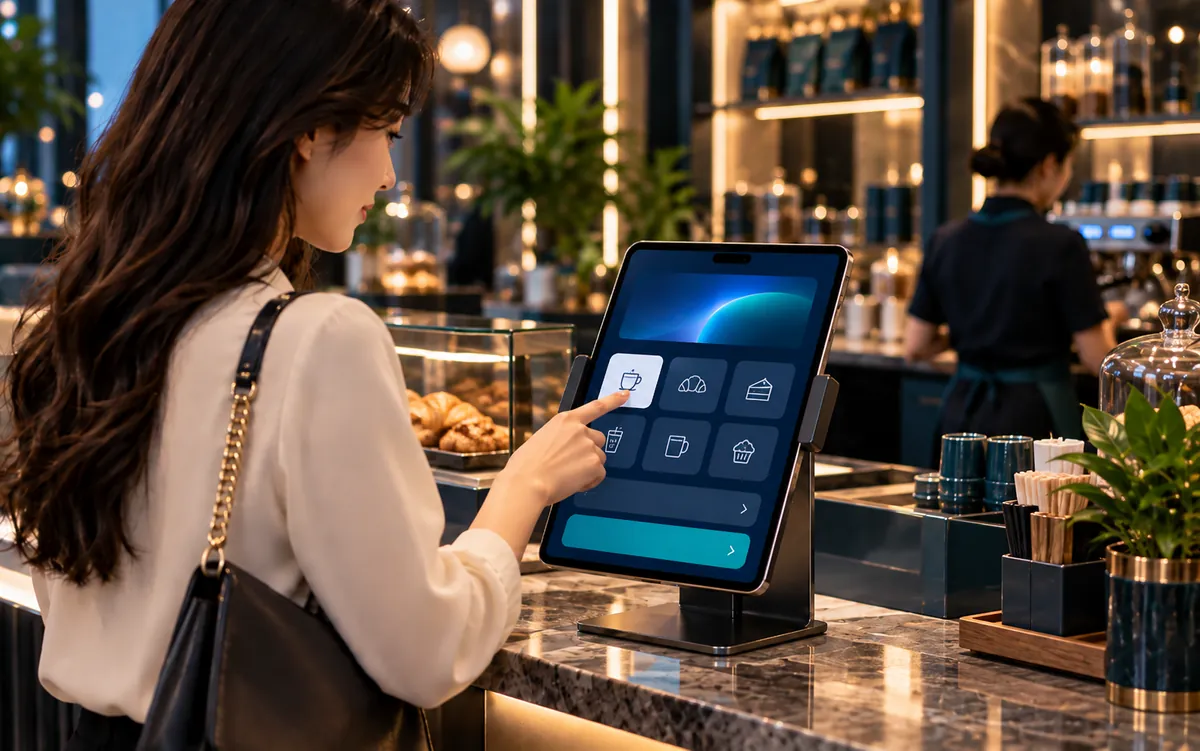 An iPad at a retail counter